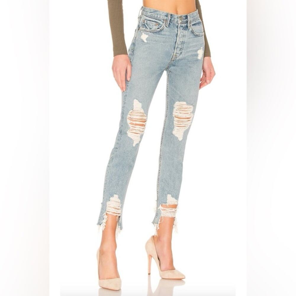 GRLFRND Karolina High Rise Crop Skinny Jeans In Tough Love Size 28